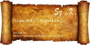 Szaszkó Katalin névjegykártya