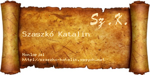 Szaszkó Katalin névjegykártya
