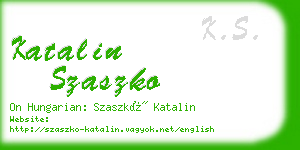 katalin szaszko business card